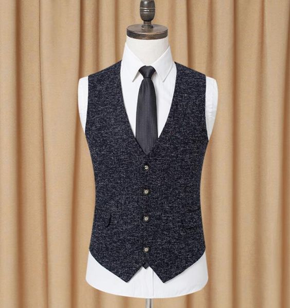 

business suits vest men woolen cloth vest blazer waistcoat mens dress vext boys slim suit vests fashion plus size 6xl, Black;white