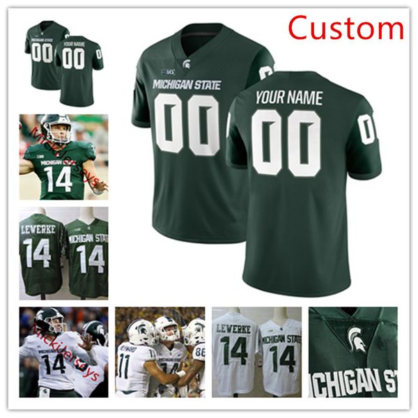 

Custom Michigan State Spartans Football Jersey Joe Bachie Justin Layne LJ Scott David Beedle David Dowell Khari Willis Michigan State Jersey