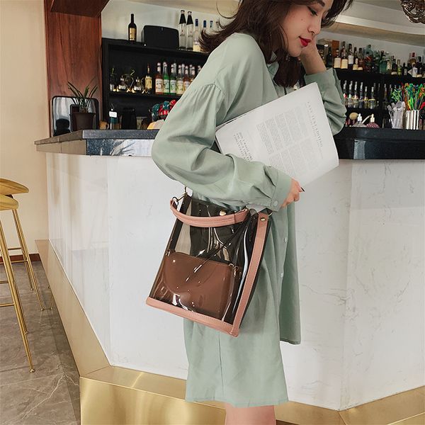 

2010 transparent jelly bag individual single shoulder bag beach slant girl