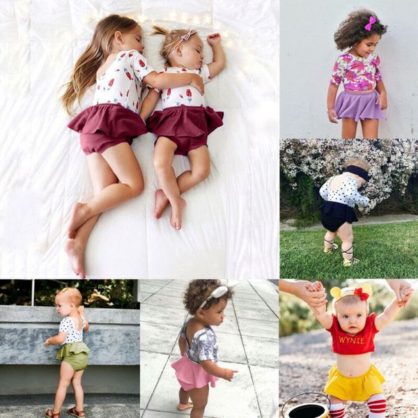 

newborn kids baby girls panties shorts pants ruffle bloomer diaper cover briefs 7 color 0-24m baby underwear, Black