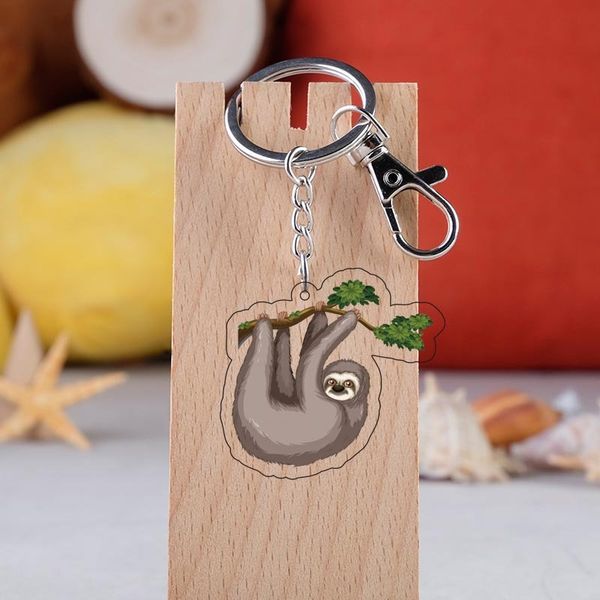 

1pc super cute animal koalas sloths acrylic pendant key chain keyrings llavero, Silver