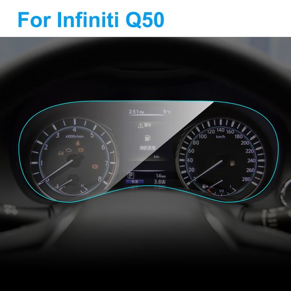 

for infiniti q50 2015-2018 interior car instrument panel screen protector tpu film dashboard membrane protective film car accessories