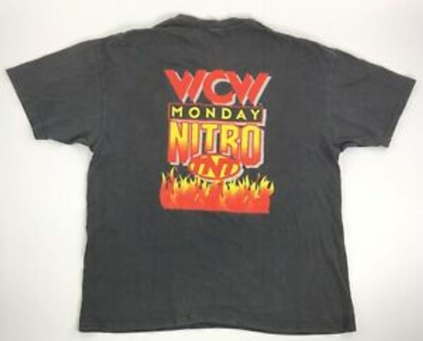 

WCW Monday Nitro TNT Футболка XL 1997 VINTAGE nWo WWF Принт ПЛОХОЙ КРАСНЫЙ БОРЬБА