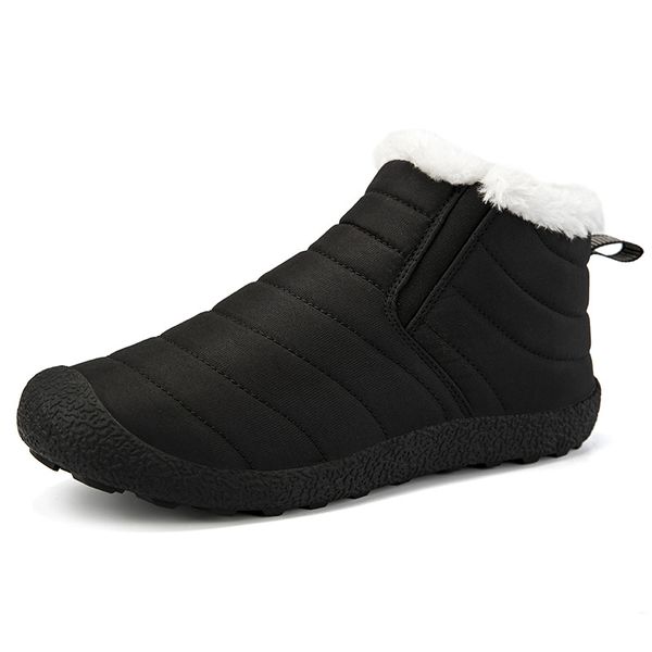 

2019 large size 35-46 men winter shoes solid color snow boots plush inside antiskid bottom keep warm proof black gray blue