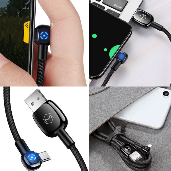 

usb type c cable, usb c right angle to usb a charger cord, nylon braided fast charging cord for smartphones
