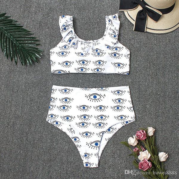 

eyes print bikinis padded women push up swimwears outdoor beach vacation swimming bandage bikinis four seasons universal