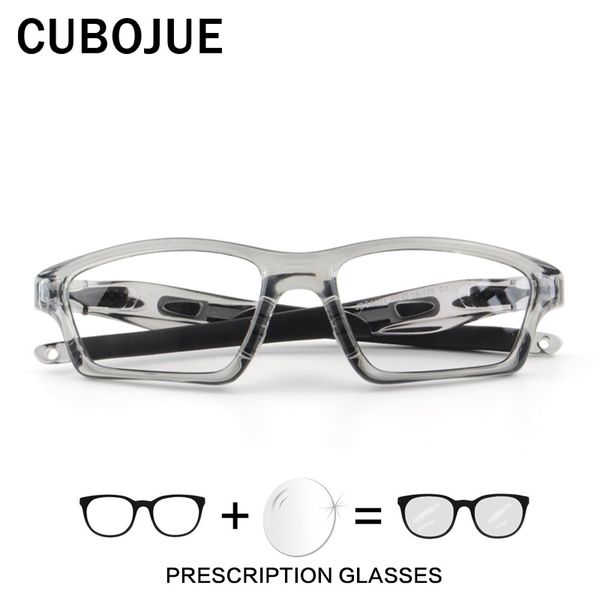 

cubojue sports eyeglasses man glasses frame men tr90 prescription spectacles pchromic optic lens eyewear anti skip, Black