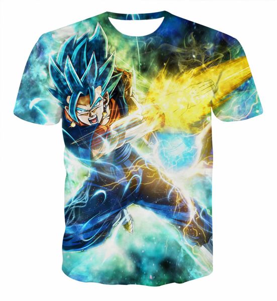 

новая мода япония аниме dragon ball saiyan vegeta футболка goku 3d печати мужчины / женщины лето круглый воротник с коротким рукавом повседн, White;black