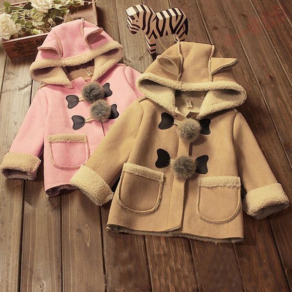 

новые девушки замши faux fur ball пальто симпатичные капюшоном флис дети осень зима эпикировка дети сгущаться одежда теплая верхняя одежда, Blue;gray