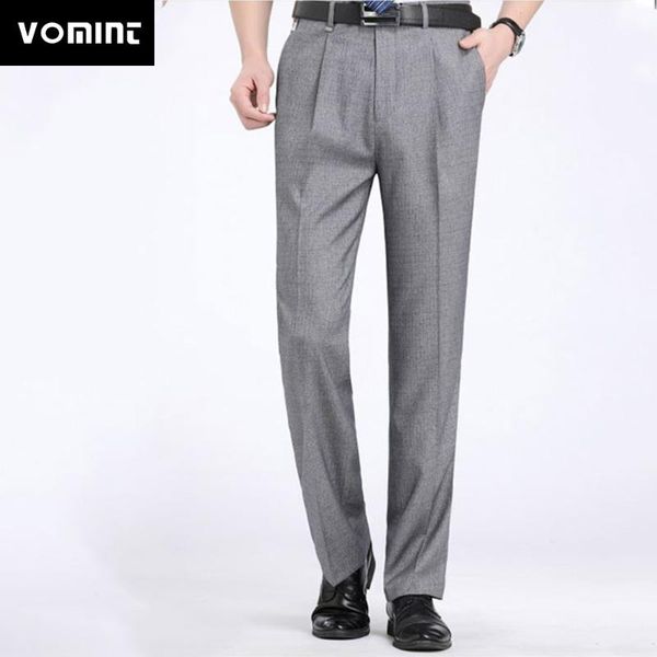 

vomint 2020 весна лето костюм брюки для мужчин свободные мужчины платье брюки классические прямые формальные мужские бизнес thintrousers раз, White;black