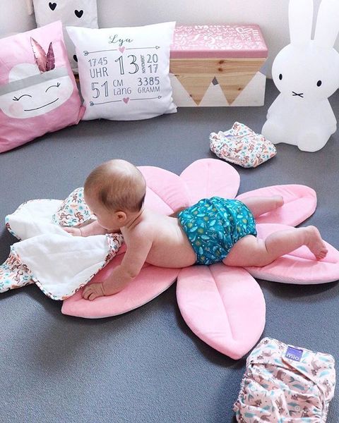 

2020 new arrived kid play game mats round carpet rugs flower baby sunflower play mats infant crawling blanket plush carpet