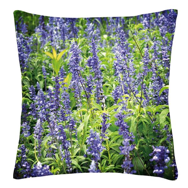 

4pcs/set purple plant print square pillow case polyester fiber cushion sofa cushion cover home decoration 45x45cm l614