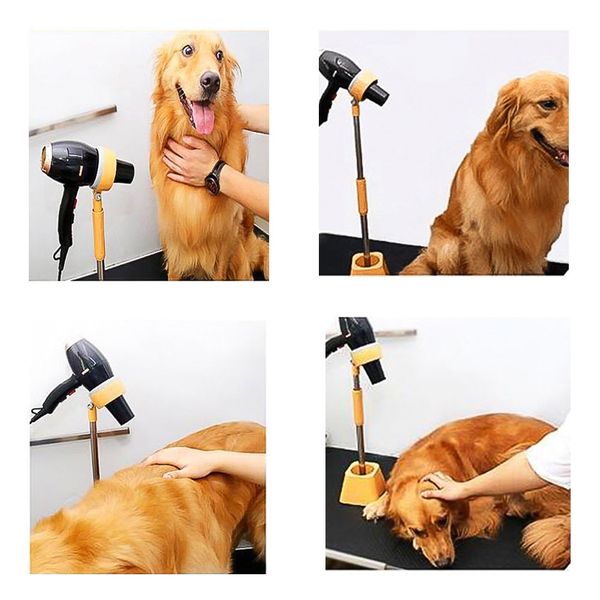 

stainless steel tool pet dryer holder cats support dogs grooming clothes hair floor mount stand 180 angle rotatable