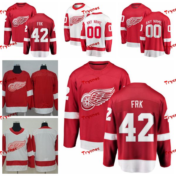 

2019 detroit red wings martin frk stitched jerseys customize home red shirts #42 martin frk hockey jerseys s-xxxl, Black;red