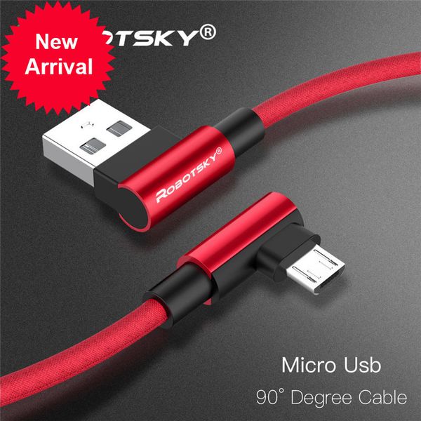 

2.4a micro usb 90 degree fast charging cable nylon braid mobile phone usb data cable for samsung s6 s7 xiaomi huawei lg
