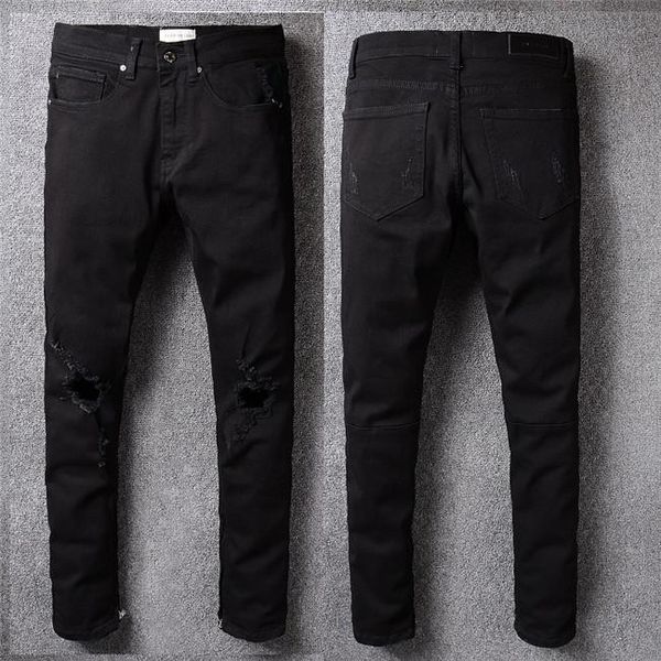 

2020 new mens designer pants luxury jeans skinny jeans slim fit motorcycle biker denim for men fashion designer hip hop mens jeans, Blue