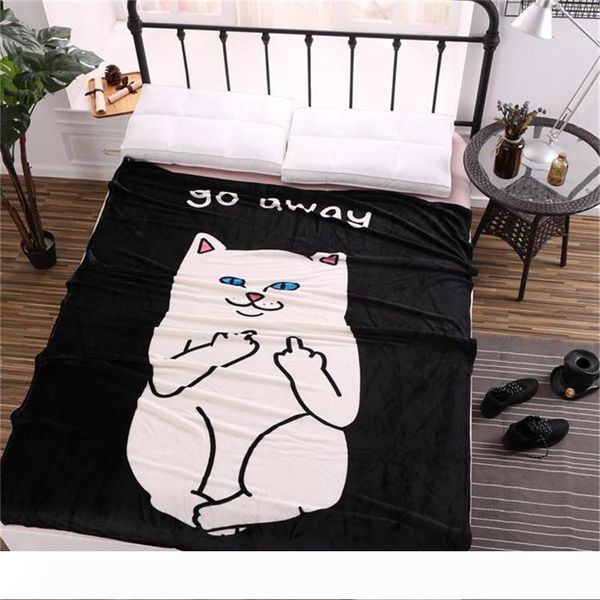 

одеяло cat printing кашемира мягкая шерсть шарф шаль портативный теплый плед диван-кровать руно вязаная бросьте тоуэлл cape black одеяло