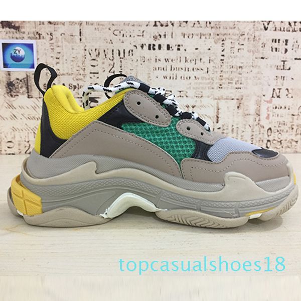 

2019 new fashion paris triple-s designer shoes low platform sneakers triple s mens casual women designer casual sports trainers zapatos t18, Black