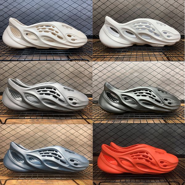 

with stock x 2020 bone mens designer slippers foam runner kanye west desert sand resin beach women men slides slipper sandal sandals 36-45, Black