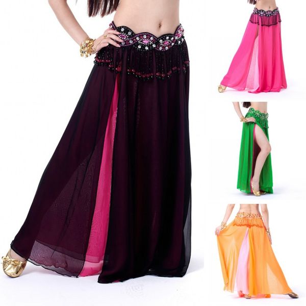 

2019 new belly dancing clothing long maxi skirts lady belly dance skirts women oriental dance skirt professionak, Black;red