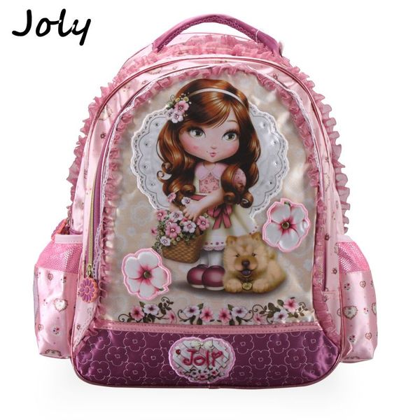 

joly 2018 girls school bags children backpack primary bookbag princess flower schoolbags mochila infantil sac a dos enfant