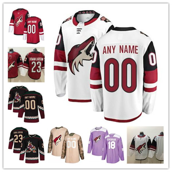 

new custom arizona coyotes jersey alex goligoski kevin connauton darcy kuemper brad richardson christian fischer josh archibald jersey, Black;red