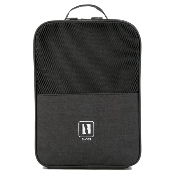 

portable shoe storage bag shoe classification bag zipper lock travel luggage storage home organizer accessories, Black
