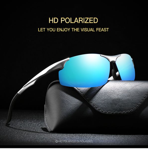 

designer sunglasses men polarized hd driving sunglasses colorful coating uv protection mg-al alloy frame fashion luxury sunglasses sport 20, White;black