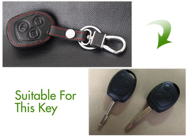 

thie2e 3 buttons remote leather car fob key case cover for ford focus mondeo festiva fusion suit fiesta ka holder protector