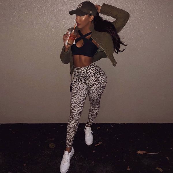 

леопаѬдовй ђзоѬ женин вока али леггин Ѭей йога бег компѬеионне б, Black;blue