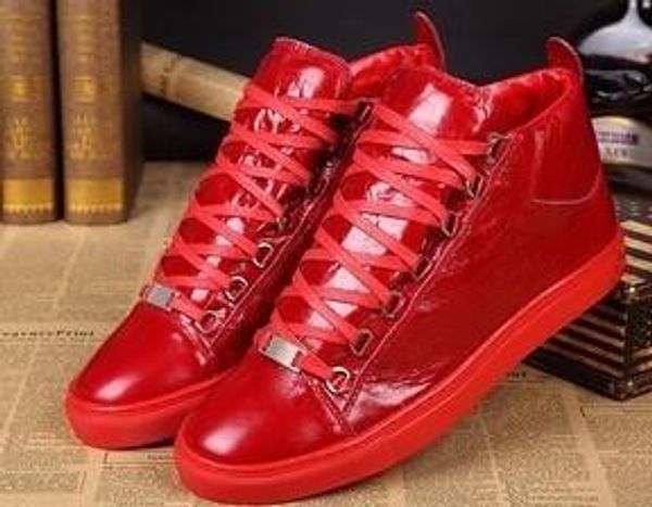 

new designer classic man genuine leather arena shoes flat fashion za02 high lace up shoes outdoors sneakers size 38-46 01, Black