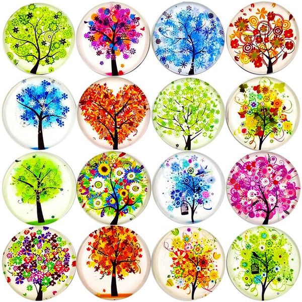 

16pcs beautiful glass refrigerator magnets fridge stickers funny for office cabinets whiteboards tree of life decorative p abstract (tre