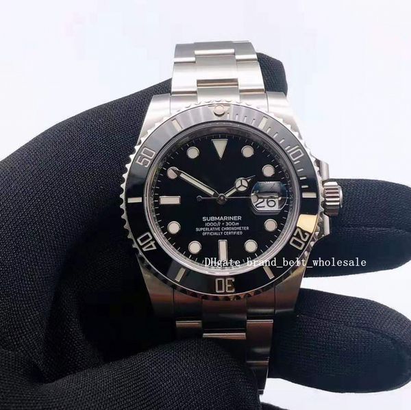 

aj 2813 new article 40mm 116610 steel black ceramic watch stainless steel sapphire automatic men's watch watch fashion noble, Slivery;brown