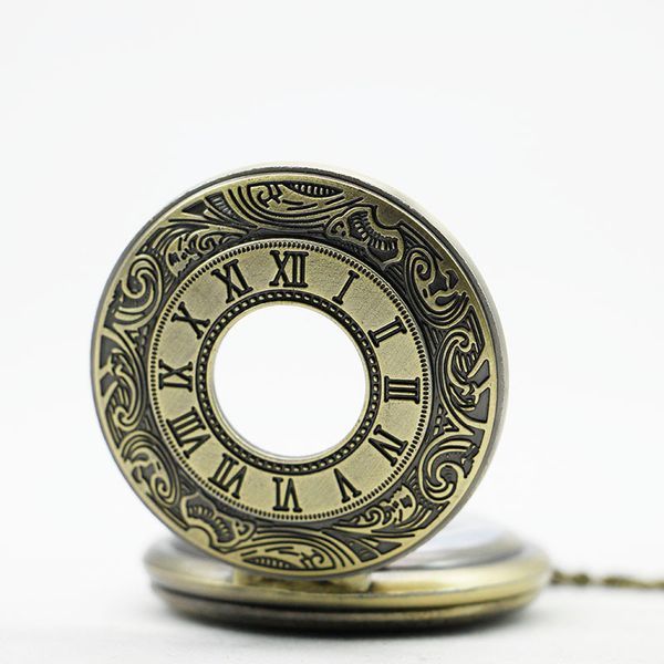 

vintage bronze steampunk pocket watch quartz necklace pocket & fob watches chain men women clock, Slivery;golden