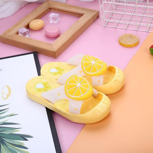 

2019 летние малыши девушки мальчики мягкие домашние тапочки мультфильм фрукты напольные туфли пляжные сандалии мода дети дети милые туфли 20, Black;grey