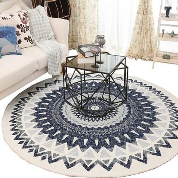 

round thick carpet modern computer chair bedroom living room non-slip mat