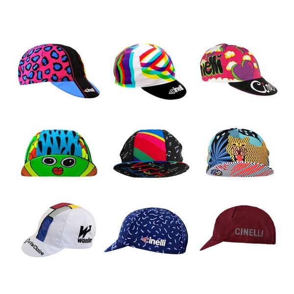 

new pro cycling caps men and women cycling headdress size breathable 9 style hats bike race, Black