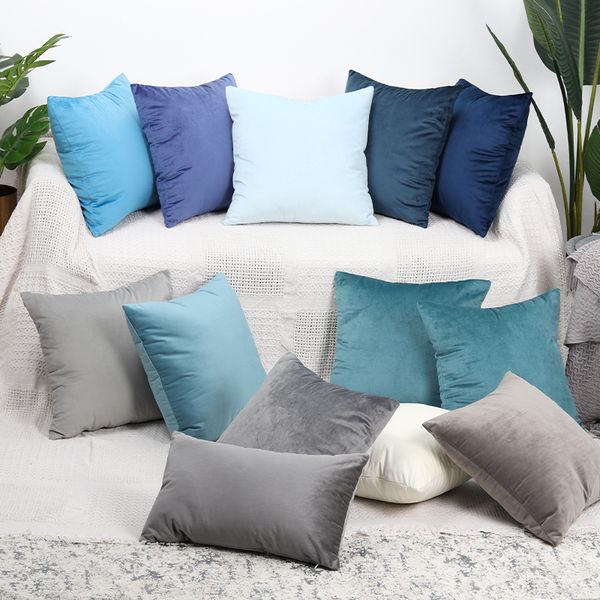 

luxury velvet cushion cover 45x45cm pillow cover pillow case green yellow pink blue gold white black gray home decorative sofa