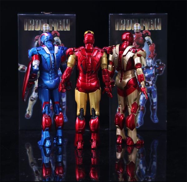 

anime figure avengers mobile iron man 3 tony patriot pvc action characters children toy doll model movable model lite bag