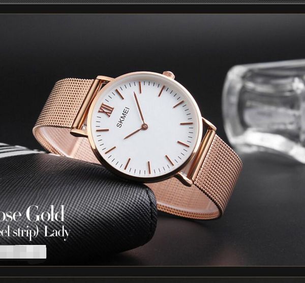 

w-skmdew009 trend waterproof quartz watch fashion personality belt watch male student simple european and american style watch ultra-thin ul, Slivery;brown