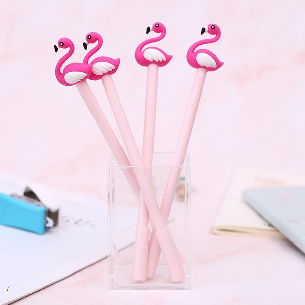 

8 шт. творческий фламинго чернила гелевая ручка kawaii корейский канцелярские товары милый школьный материал канцелярские товары приз стацио