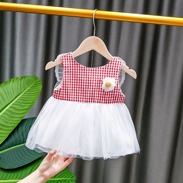 

newborn baby girl dress summer clothes princess party tulle toddler dresses for girls clothing birthday tutu dress 0-2y vestidos, Red;yellow