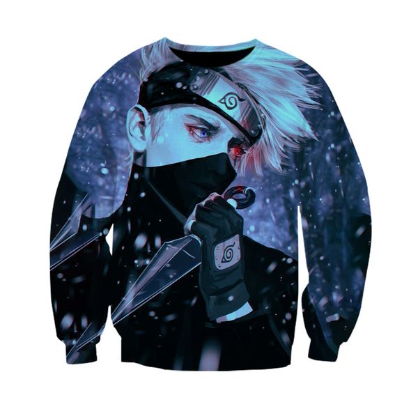 

модные мужские толстовки черные с капюшоном 3d печать наруто толстовки ins trend аниме одежда горячие уличная одежда подростки шею топы, Black