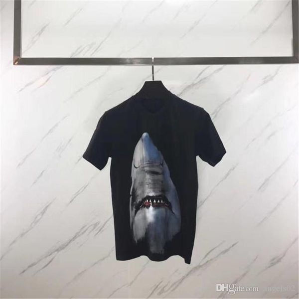 

new mens women designer t shirt luxury short sleeve 3d animal shark print t shirt women camisa masculina designer t shirt s-xxl, White;black