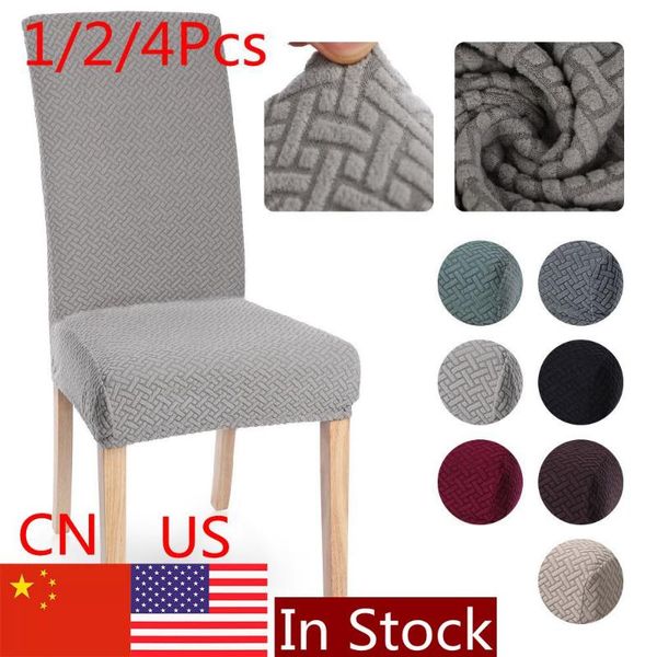 

1/2/4pcs velvet jacquard dining chair cover spandex elastic chair slipcover case for chairs stretch christmas cover