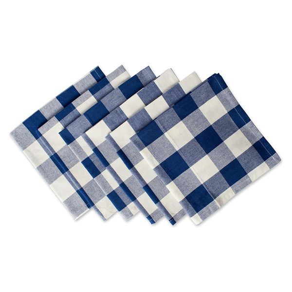 

cotton oversized basic towel for everyday placement, farmhouse decoration, family dinner, barbecue and festive navy and cream