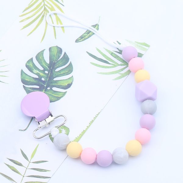 

silicone teething pacifier clips beads silicone pacifier chain holder for nipples baby chew toys