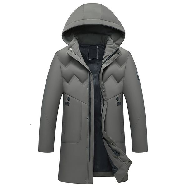 

fat warm men winter jas jassen winter jas men hooded catoon wore long parka men's clothing 2019, Black