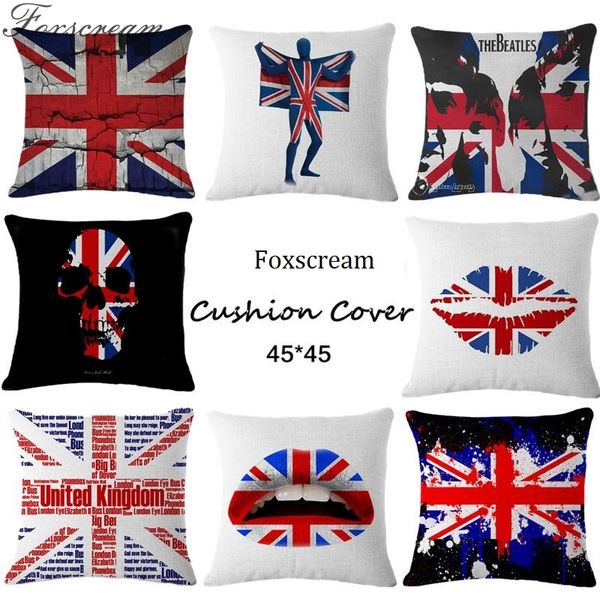 

jack cushion cover home decor decortive pillows case throw pillows case british flag hug pillowcase for sofa 45x45cm
