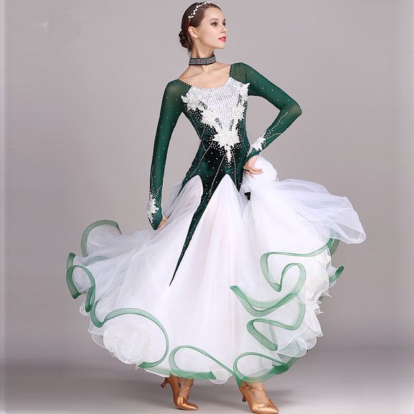 

black rhinestones ballroom dance competition dress standard dresses modern dance costume ballroom waltz dress luminous costumes, Black;red